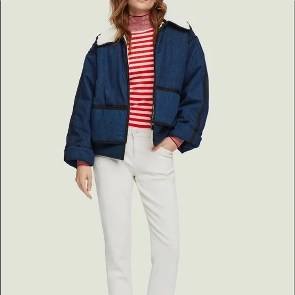 Scotch and soda padded denim bomber jacket